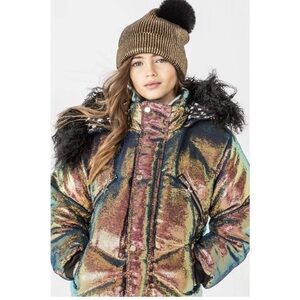 Lola + The Boys Multicolor Puffer Jacket